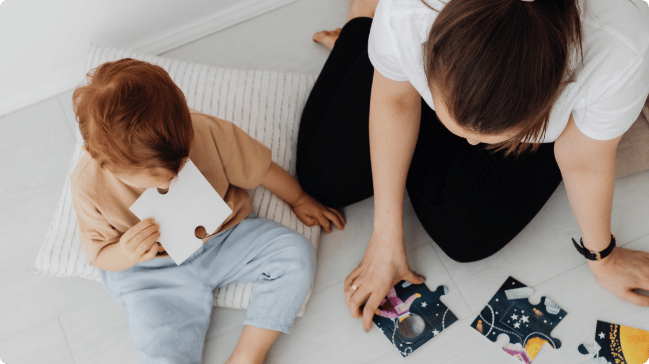 maman avec enfant puzzle